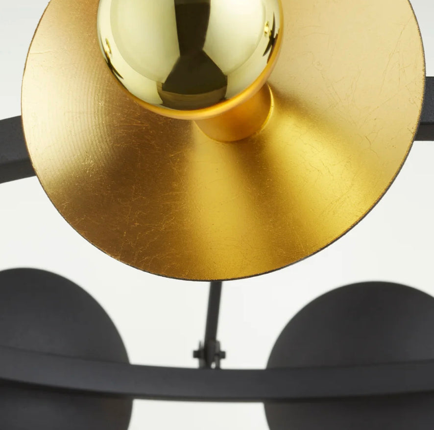Artemis Chandelier | Noir And Gold Leaf