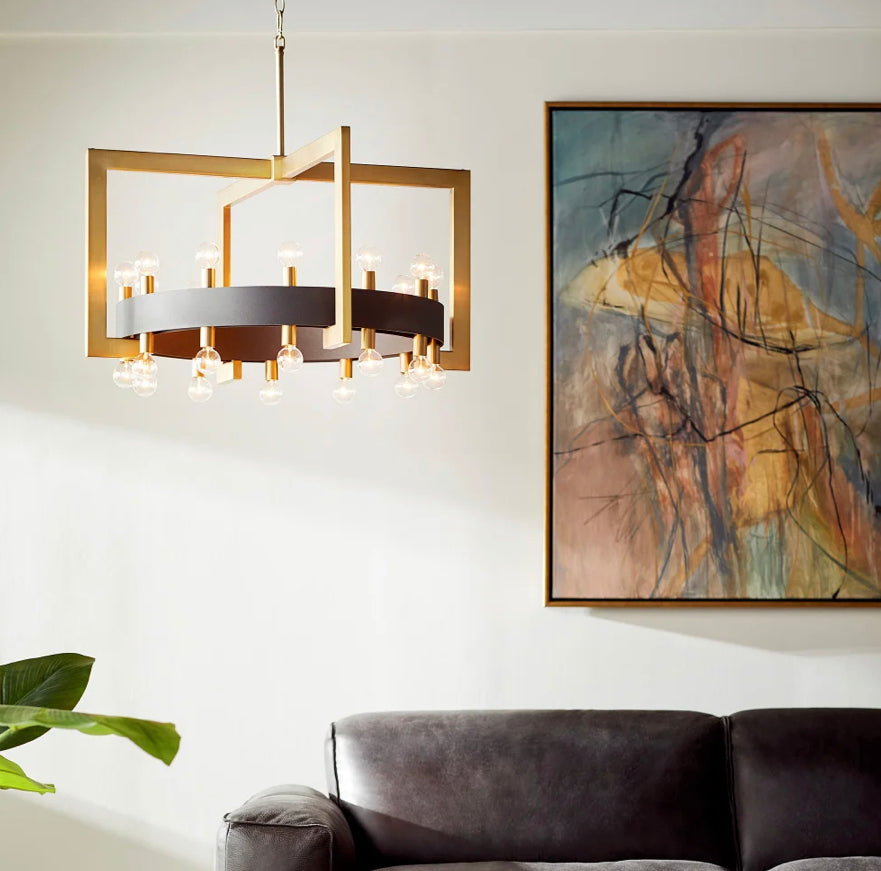 Archibald Chandelier 24-Light | Noir & Aged Brass