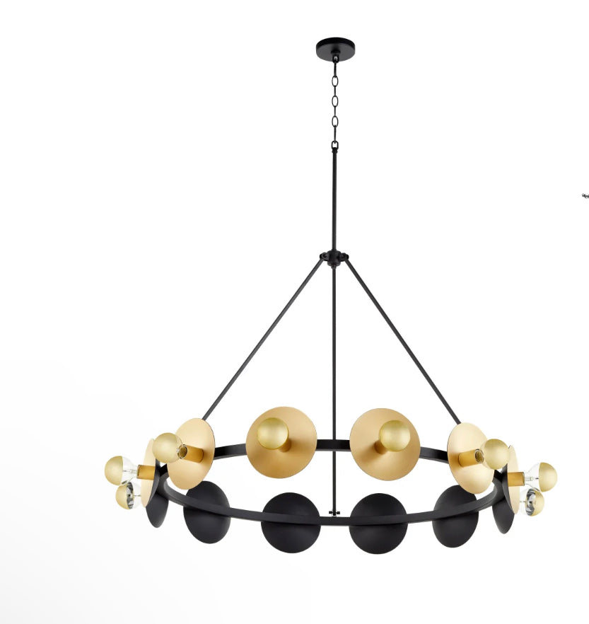 Artemis Chandelier | Noir And Gold Leaf