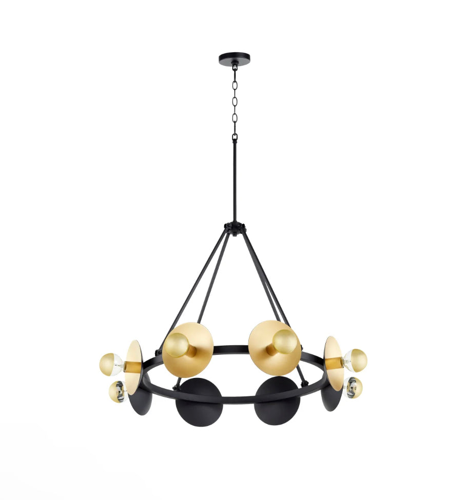 Artemis Chandelier | Noir And Gold Leaf