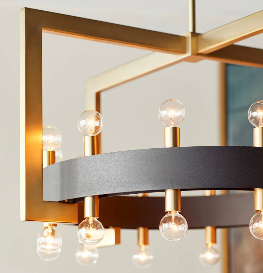 Archibald Chandelier 24-Light | Noir & Aged Brass