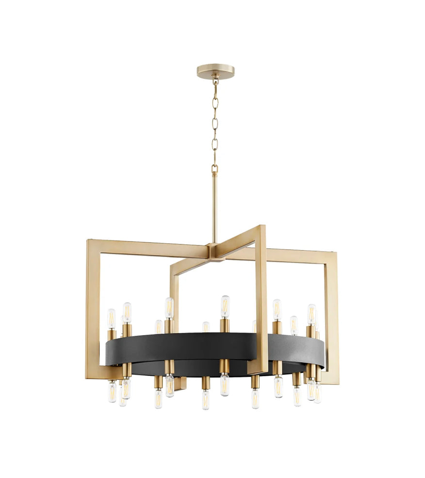 Archibald Chandelier 24-Light | Noir & Aged Brass