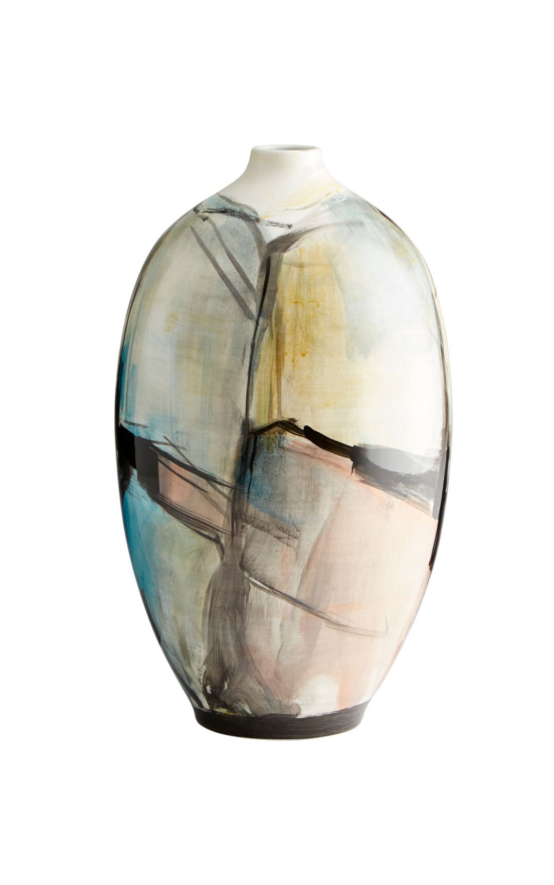 Colorful Hand-Blown Glass Vase