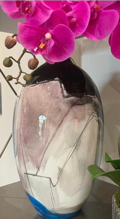 Colorful Hand-Blown Glass Vase