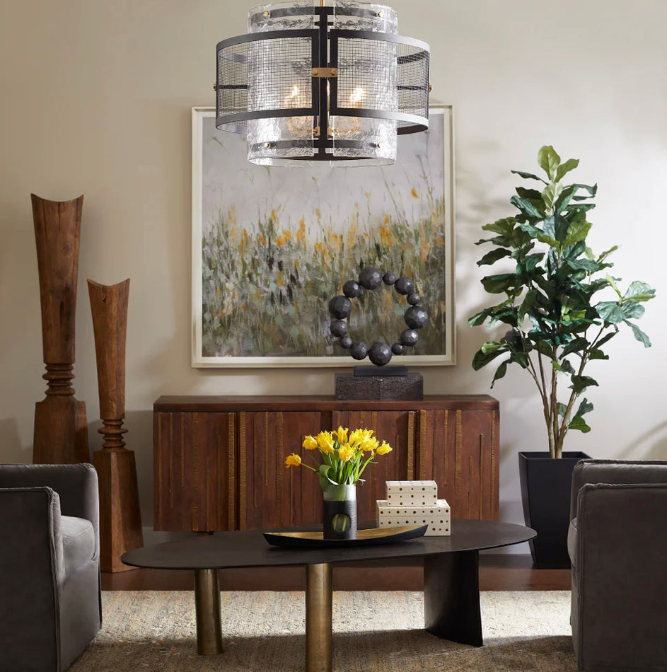 Panorama Chandelier | Noir & Aged Brass - Medium