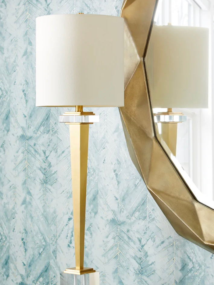 Gold Candle Stick- Statuette table lamp