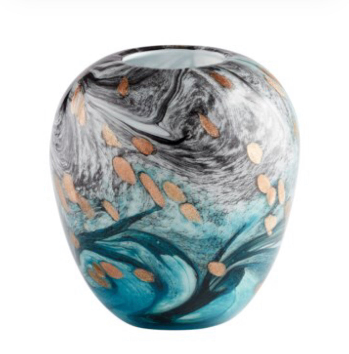 Black,White Swirl- Prismatic Vase