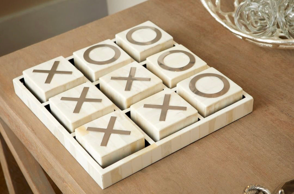 White & Black Hone Tic-Tac-Toe