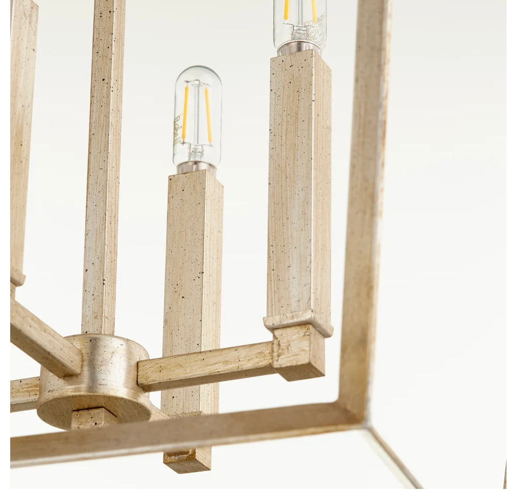 Hyperion Chandelier 4-Light | Aged Silver Leaf - Small