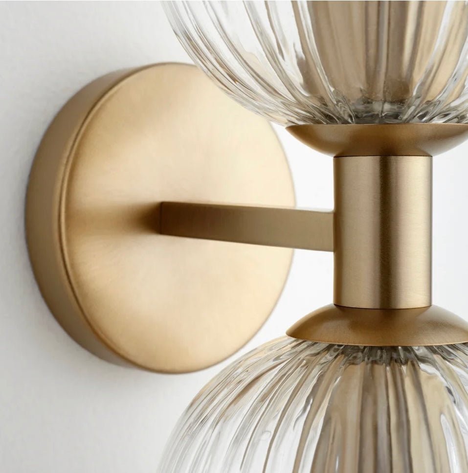 Helios Wall Mount | Black & Aged Brass