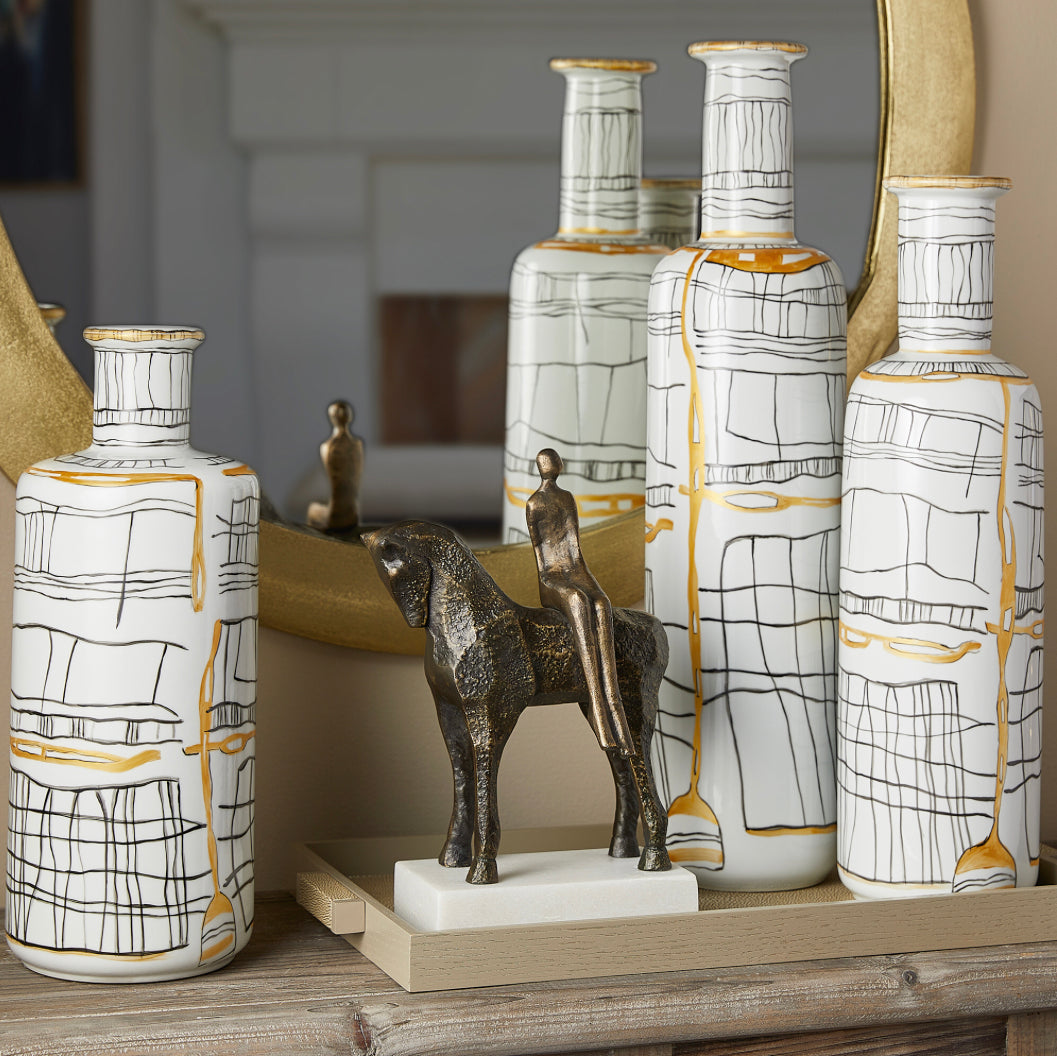 Lindus Vase| Black &White-Large