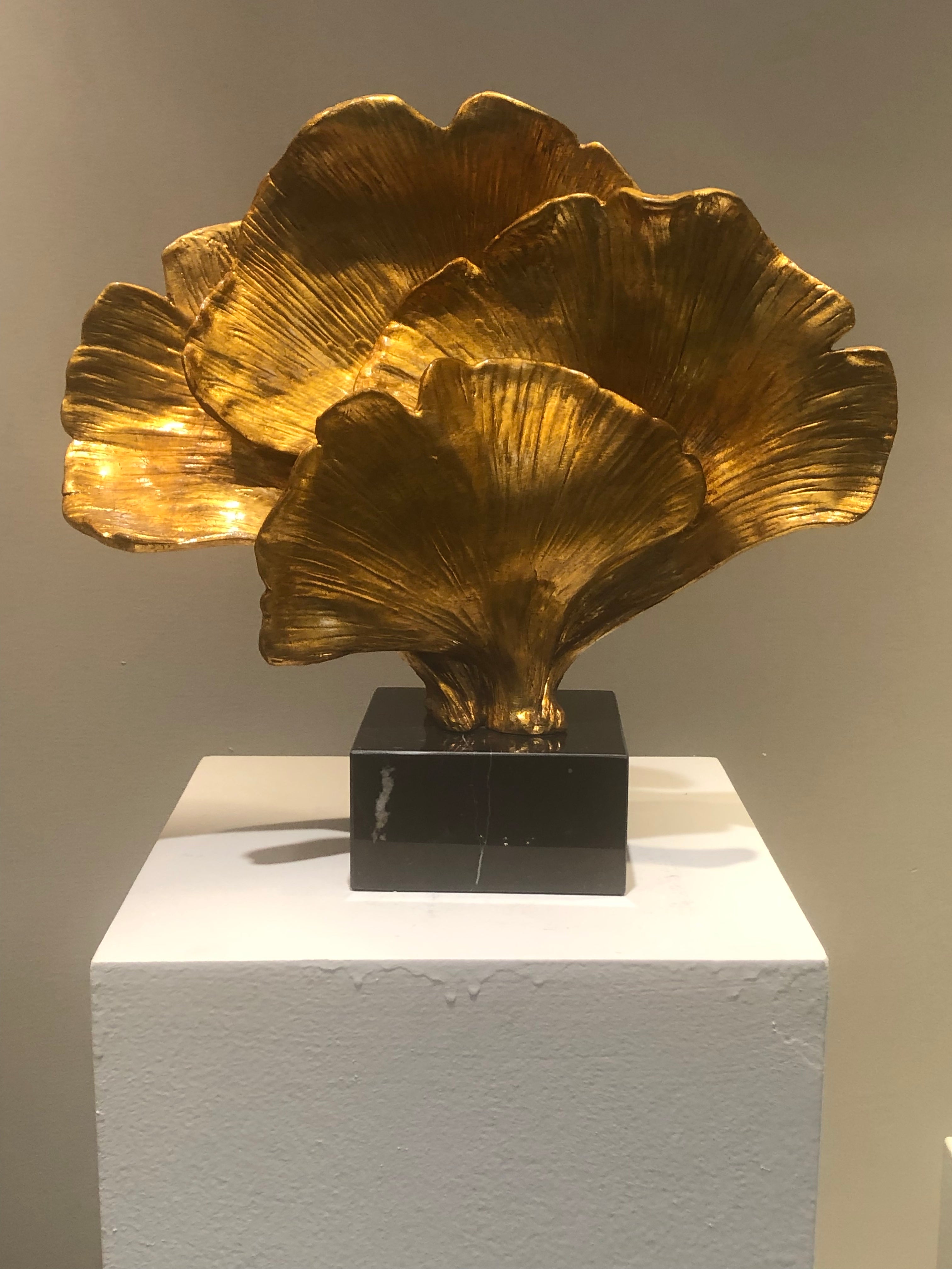 Gold Fan -Gilded Bloom Sculpture