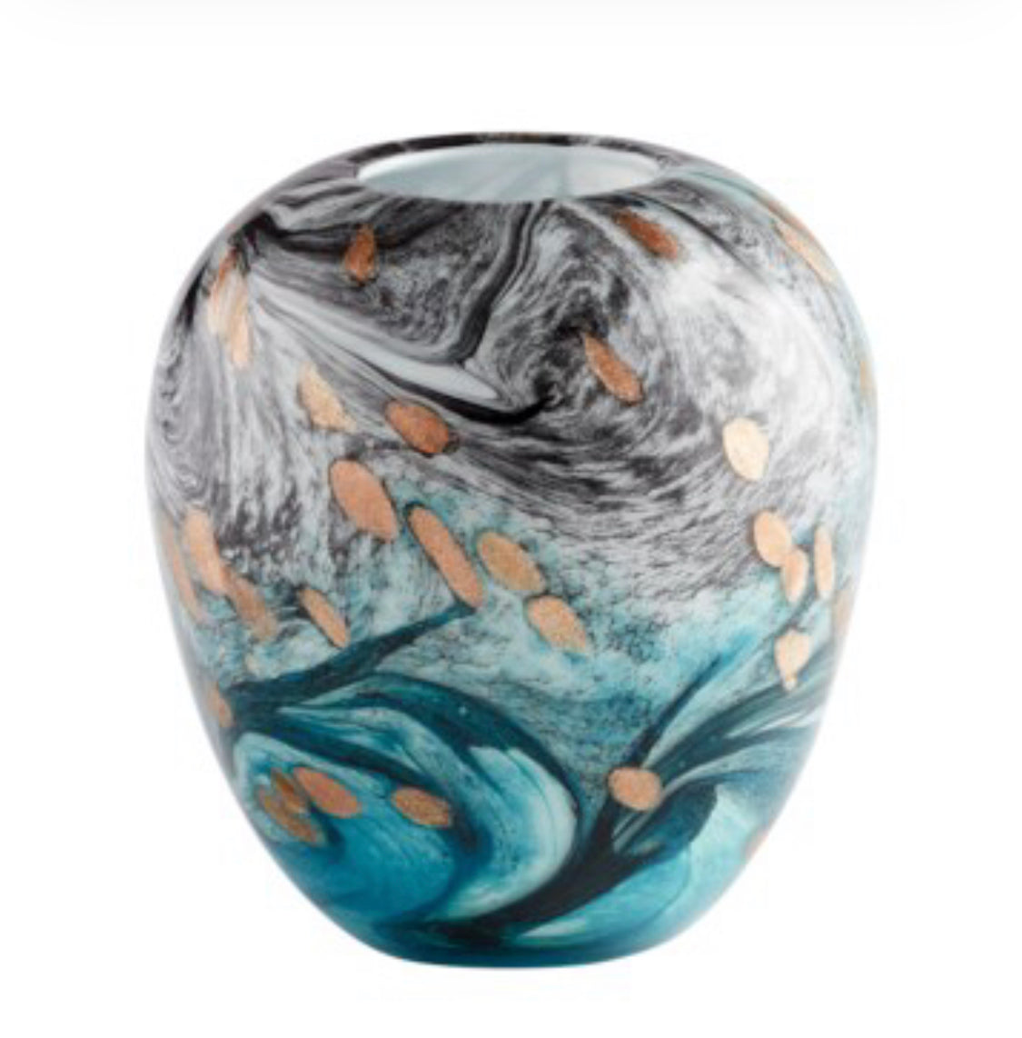 Color can make your space stand out, especially when displayed in unique patterns and formations. For this reason, the Prismatic tabletop vase is sure to add an instant boost to your design plans. Coated in a stunning multicolored gradient finish, this bud-shaped vessel showcases blue, green, grey, and gold splashes. Available in three size options, these rounded vases can create a head-turning display on your dining room table, living room coffee table, or any office bookshelf display  ETA: 5/20/22