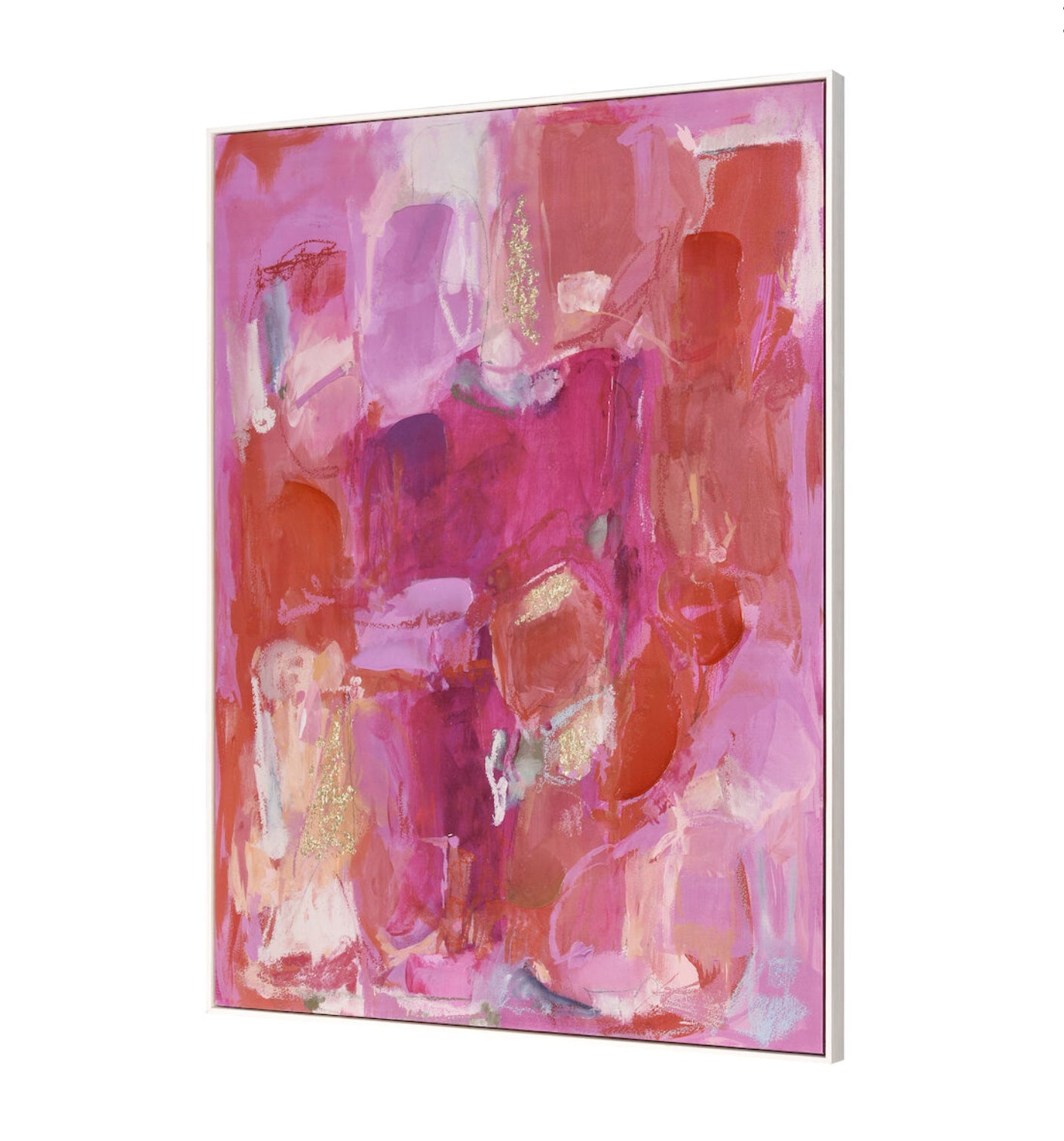 Pink Flush Abstract Framed Wall Art
