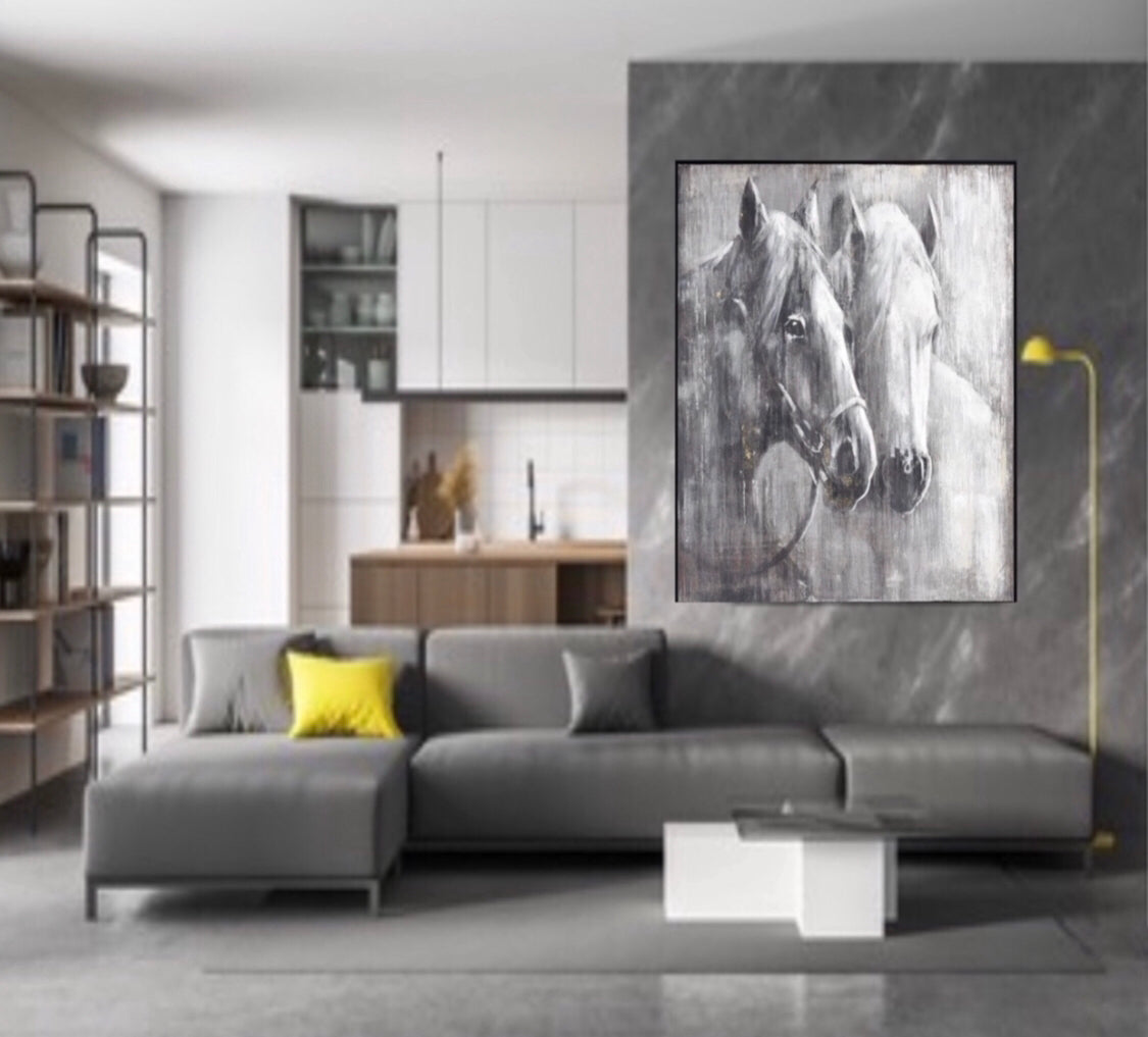 The Greenway wall art is a wall mounted piece that will add a touch of adventurous beauty to any space. Soft, neutral tones and broad brush strokes make this the perfect decorative wall art for any space centered on a ranch or farmhouse theme.   Dimension: (40h” x 40w x 2”l)